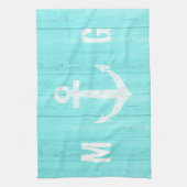 Handdoek voor anker met een vaartuig | turkooizen  (Verticaal)