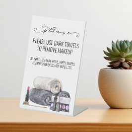 Handdoek voor badkamer voor korte termijn verhuur reclamebord met voetstuk