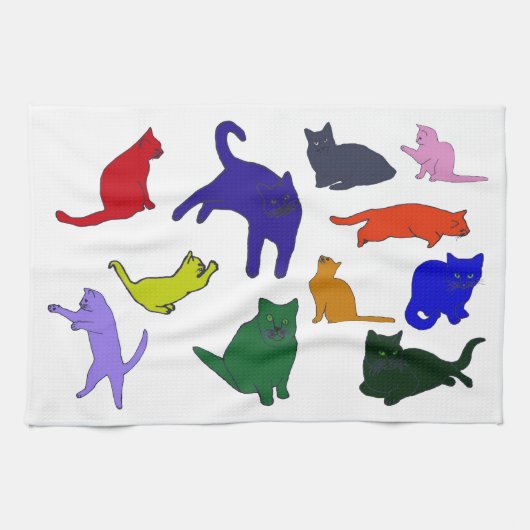Handdoek voor kleurrijke Katten (Horizontaal)
