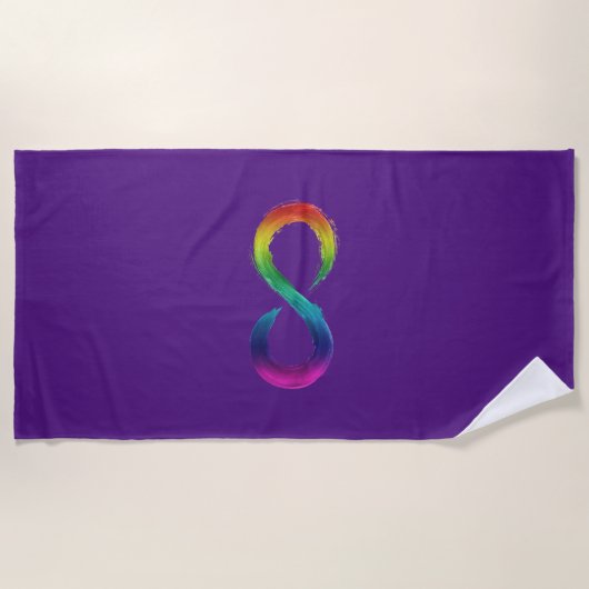Handdoek voor neurodiversiteit (paars) - bewustwor (Voorkant)