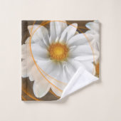 Handdoekbloemen Wit Zwart Sinaasappel Bad Handdoek (Wasdoekje)