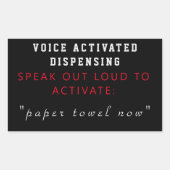 Handdoekdispenser Rechthoekige Sticker (Voorkant)