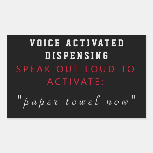 Handdoekdispenser Rechthoekige Sticker (Voorkant)