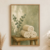 Handdoeken en Eucalyptus Aquarel Poster