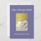 Handdoeken en kaars in een spa-instelling kaart (Voorkant)