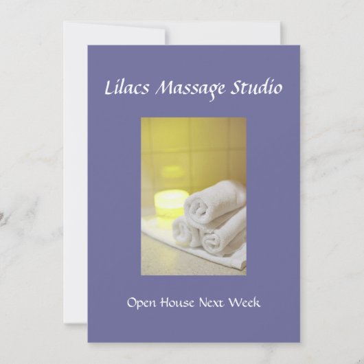 Handdoeken en kaars in een spa-instelling kaart (Voorkant)