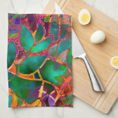 Handdoeken Floral Abstract Glas in lood (Quarter Fold)