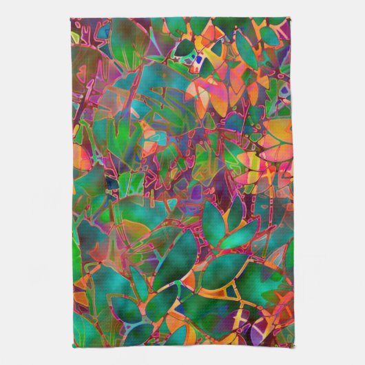 Handdoeken Floral Abstract Glas in lood (Verticaal)