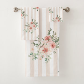 Handdoeken hebben Blush Pink Floral Vert ingesteld
