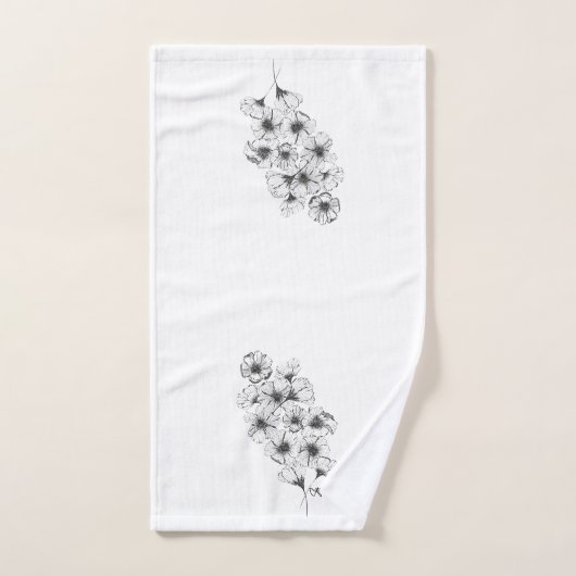 Handdoeken met zwarte en witte Floral (Handdoek)