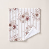 Handdoeken plaatste Neutrale Browns Floral Vert. W (Wasdoekje)