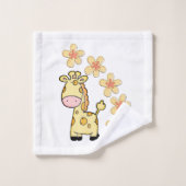 Handdoeken stellen Giraffe Floral (Wasdoekje)