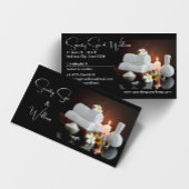 Handdoeken, ventilator, kaars, oliepomp en wasgoed visitekaartje