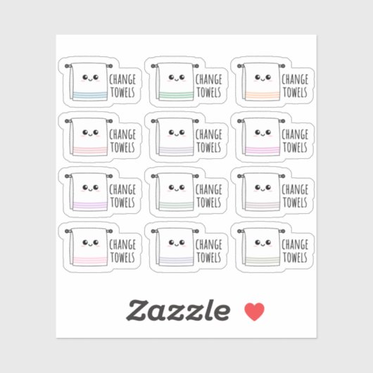 Handdoeken vervangen Wasserij Schoonmaak klusjes h Sticker (Vel)