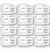 Handdoeken vervangen Wasserij Schoonmaak klusjes h Sticker (Voorkant)