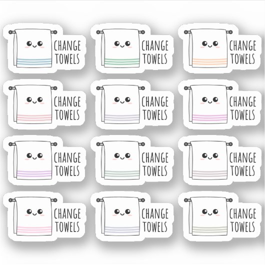 Handdoeken vervangen Wasserij Schoonmaak klusjes h Sticker (Voorkant)
