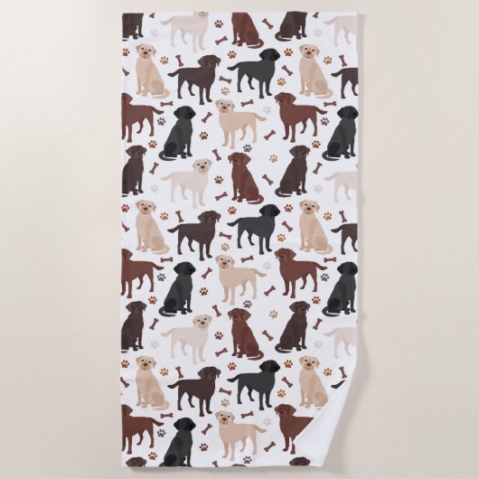 Handdoeken voor labrador Retriever en Botten (Voorkant)