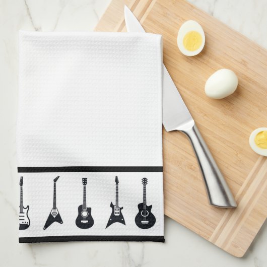 Handdoeken voor zwarte en witte gitaren (Quarter Fold)