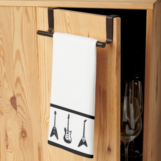Handdoeken voor zwarte en witte gitaren (Derde Gevouwen)