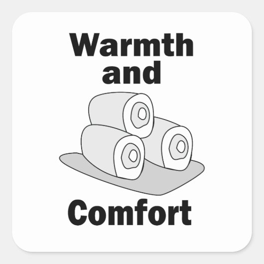 Handdoeken Warmte En Comfort Vierkante Sticker (Voorkant)