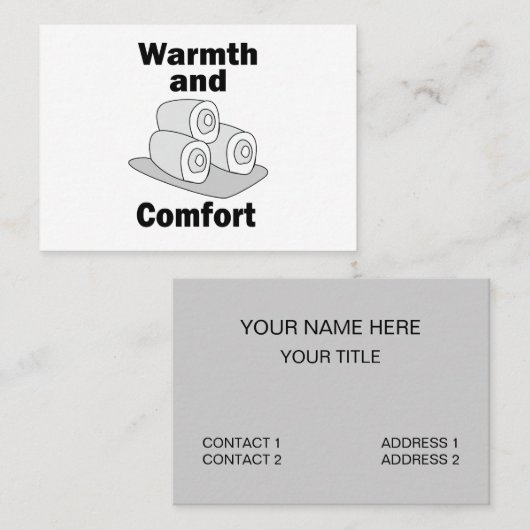 Handdoeken Warmte en Comfort Visitekaartje (Voorkant / Achterkant)