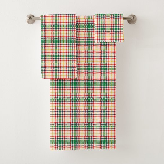 Handdoekenset met levendig ruitpatroon bad handdoek