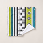 Handdoekretro, zestig, populair, mode, blauw, groe bad handdoek (Wasdoekje)