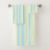 Handdoekset Blauw Geel Witte Stripe Bad Handdoek (Insitu)