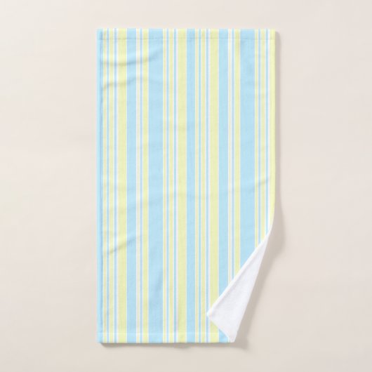 Handdoekset Blauw Geel Witte Stripe Bad Handdoek (Handdoek)