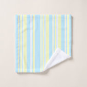 Handdoekset Blauw Geel Witte Stripe Bad Handdoek (Wasdoekje)