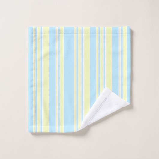 Handdoekset Blauw Geel Witte Stripe Bad Handdoek (Wasdoekje)
