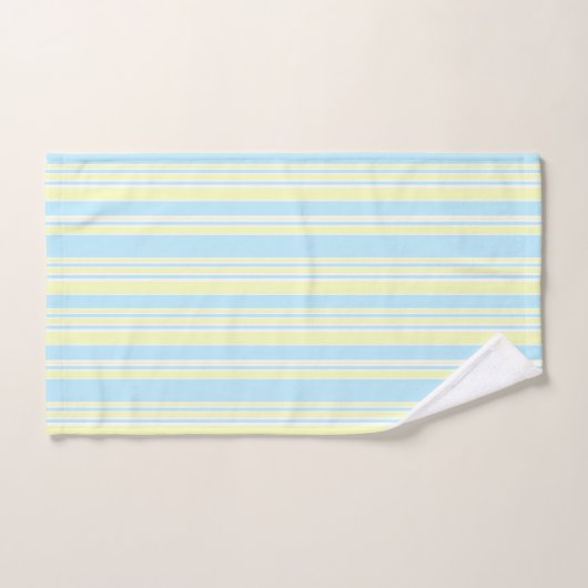 Handdoekset Blauw Geel Witte Stripe Bad Handdoek (Handdoek)