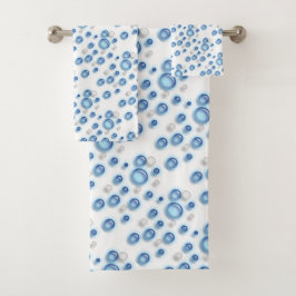 Handdoekset - blauwe bubbels bad handdoek
