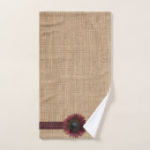 Handdoekset - Burlap en Bordeaux Sunflower Bad Handdoek (Handdoek)