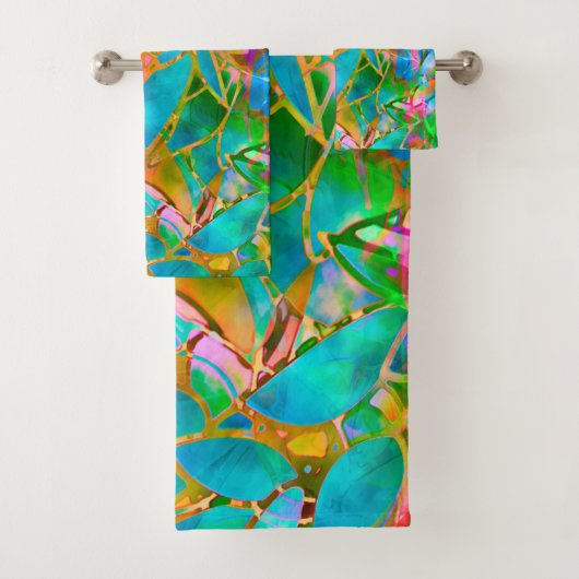 Handdoekset Floral Abstract Glas in lood Bad Handdoek (Insitu)