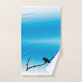 Handdoekset - Hummingbird Silhouette on Blue Bad Handdoek (Handdoek)