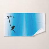 Handdoekset - Hummingbird Silhouette on Blue Bad Handdoek (Handdoek)