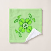 Handdoekset - Ivy Leaves met Monogram Bad Handdoek (Wasdoekje)
