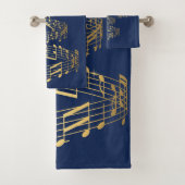 Handdoekset Kerstnotities Royal Blue en Gold Bad Handdoek (Insitu)