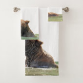 Handdoekset met grizzly beren en cubs bad handdoek (Insitu)