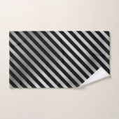  handdoekset met zilver en zwarte strepen bad handdoek (Handdoek)