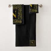 Handdoekset - Monogram N - Celtic Dragon Lijst Bad Handdoek (Insitu)