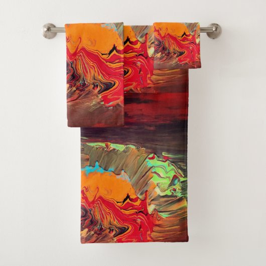 Handdoekset "Oranje barst 2" Bad Handdoek (Insitu)