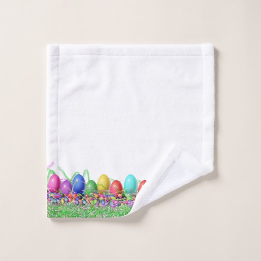 Handdoekset - Paaseieren in gras Bad Handdoek (Wasdoekje)
