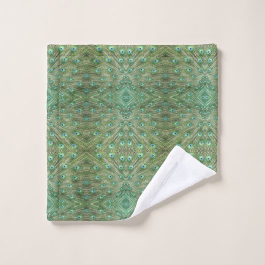 Handdoekset - pauwenveren bad handdoek (Wasdoekje)