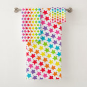 Handdoekset - regenboogsterstrips bad handdoek (Insitu)