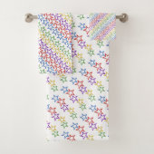 Handdoekset - Rijen van gekleurde sterren Bad Handdoek (Insitu)