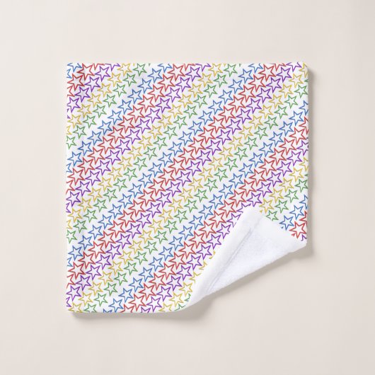 Handdoekset - Rijen van gekleurde sterren Bad Handdoek (Wasdoekje)