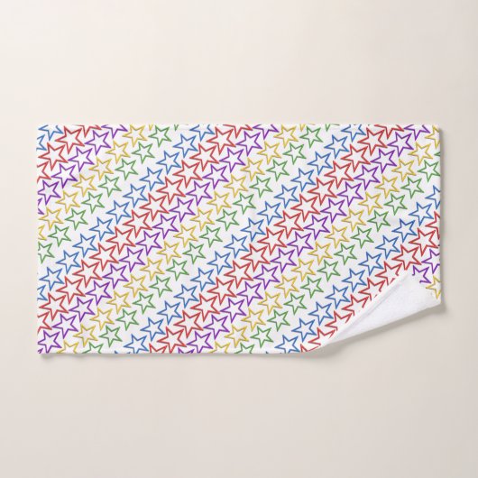 Handdoekset - Rijen van gekleurde sterren Bad Handdoek (Handdoek)