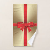Handdoekset - Rood strik & lint op goud Bad Handdoek (Handdoek)